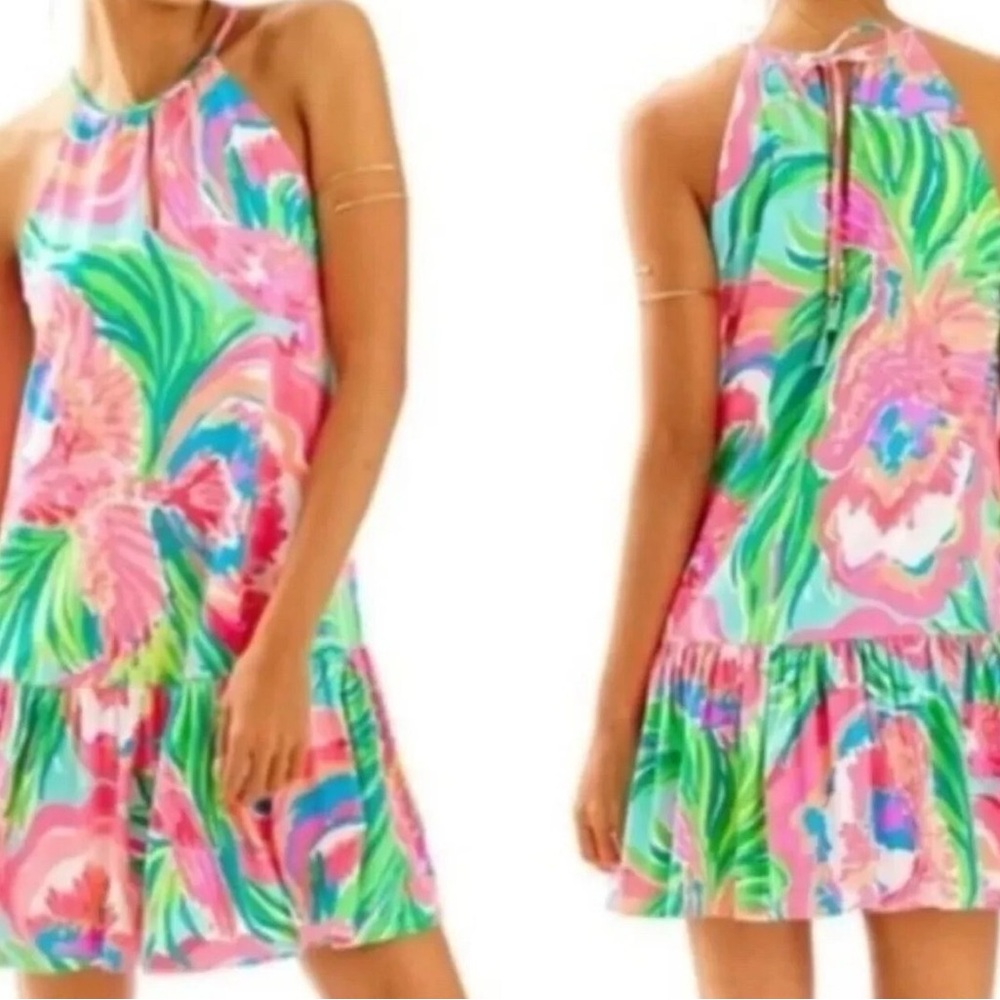 Lilly Pulitzer Pink and Green Patterned Dress